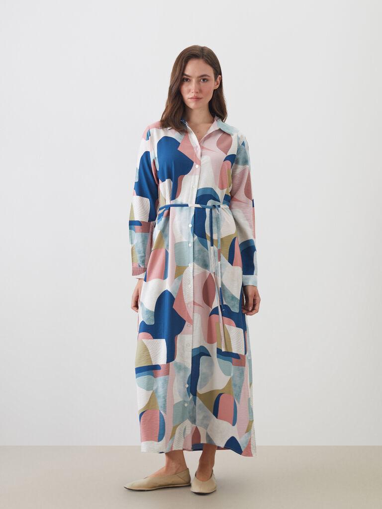 LC Waikiki Ženska maxi haljina W57181Z8-F9C, Šarena