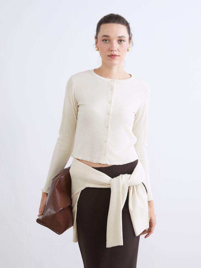 LC Waikiki Ženski kardigan W5KY83Z8-QVM, Regular, Bež