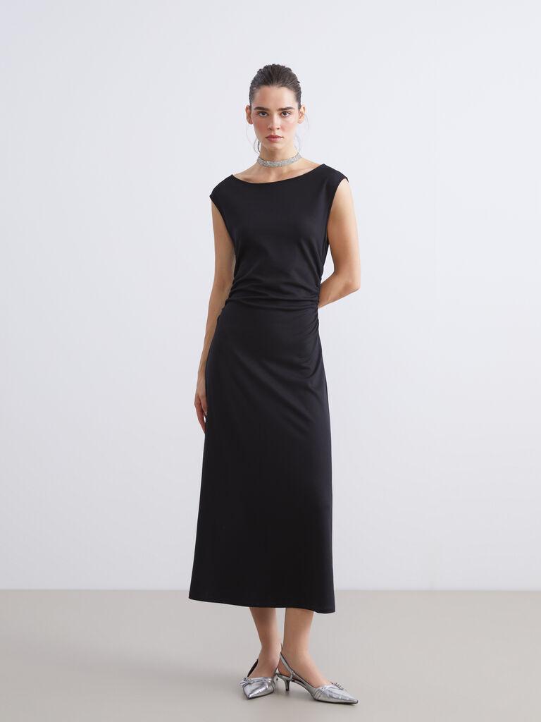 LC Waikiki Ženska haljina W59509Z8-CVL, Maxi, Crna