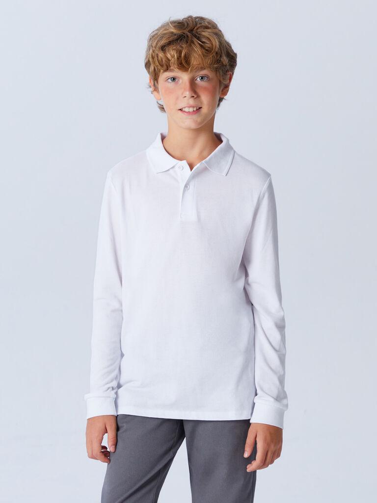 LC Waikiki Majica za dečake dugih rukava W50121Z4-Q6K, Bela