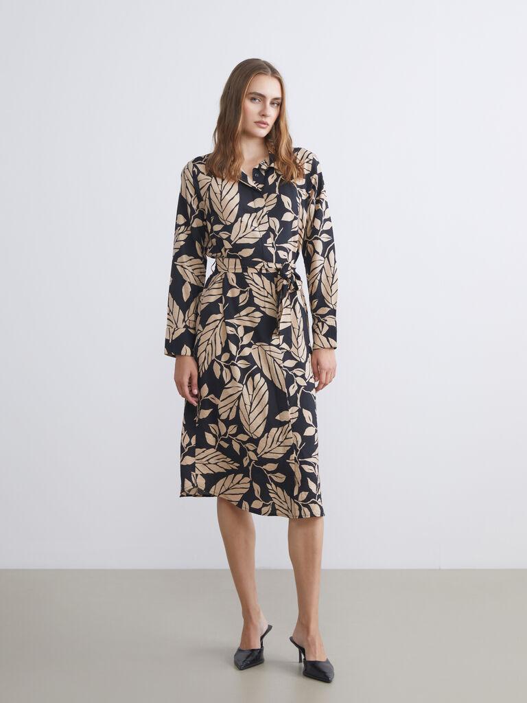 LC Waikiki Ženska haljina W57187Z8-LQJ, Midi, Crna