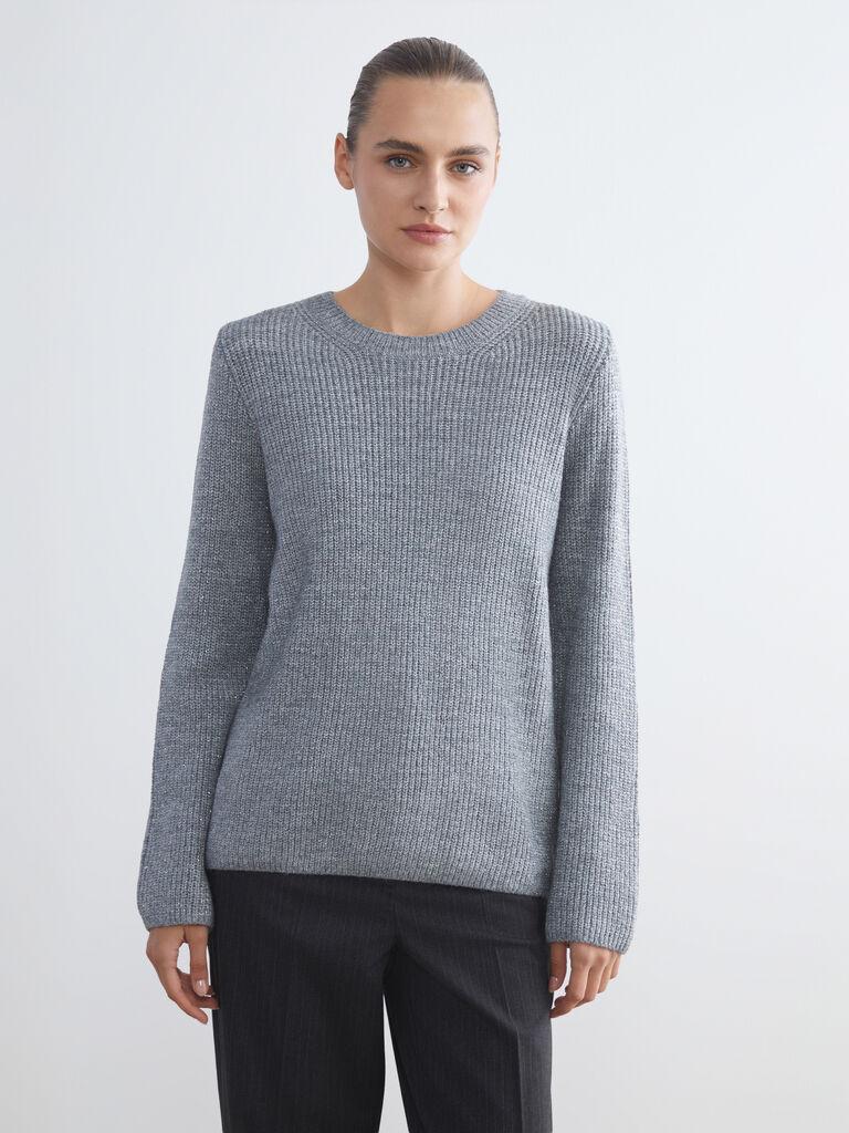 LC Waikiki Ženski džemper W5BD54Z8-CX7, Okrugli izrez, Sivi
