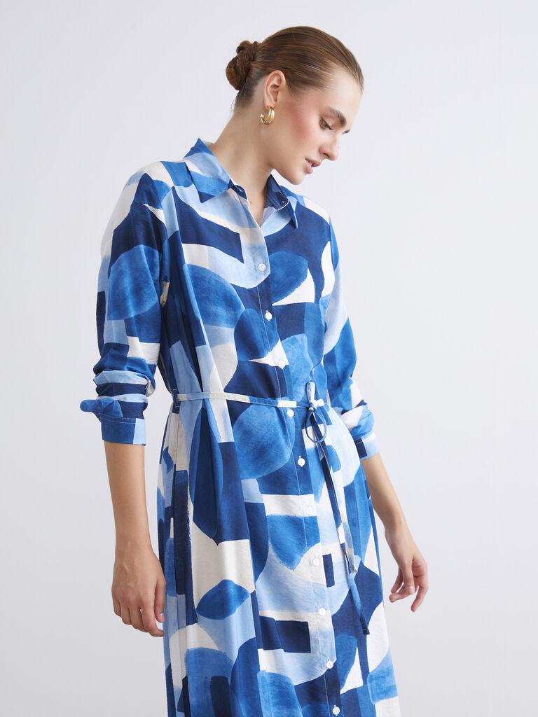 LC Waikiki Ženska maxi haljina W53740Z8-LSJ, Teget