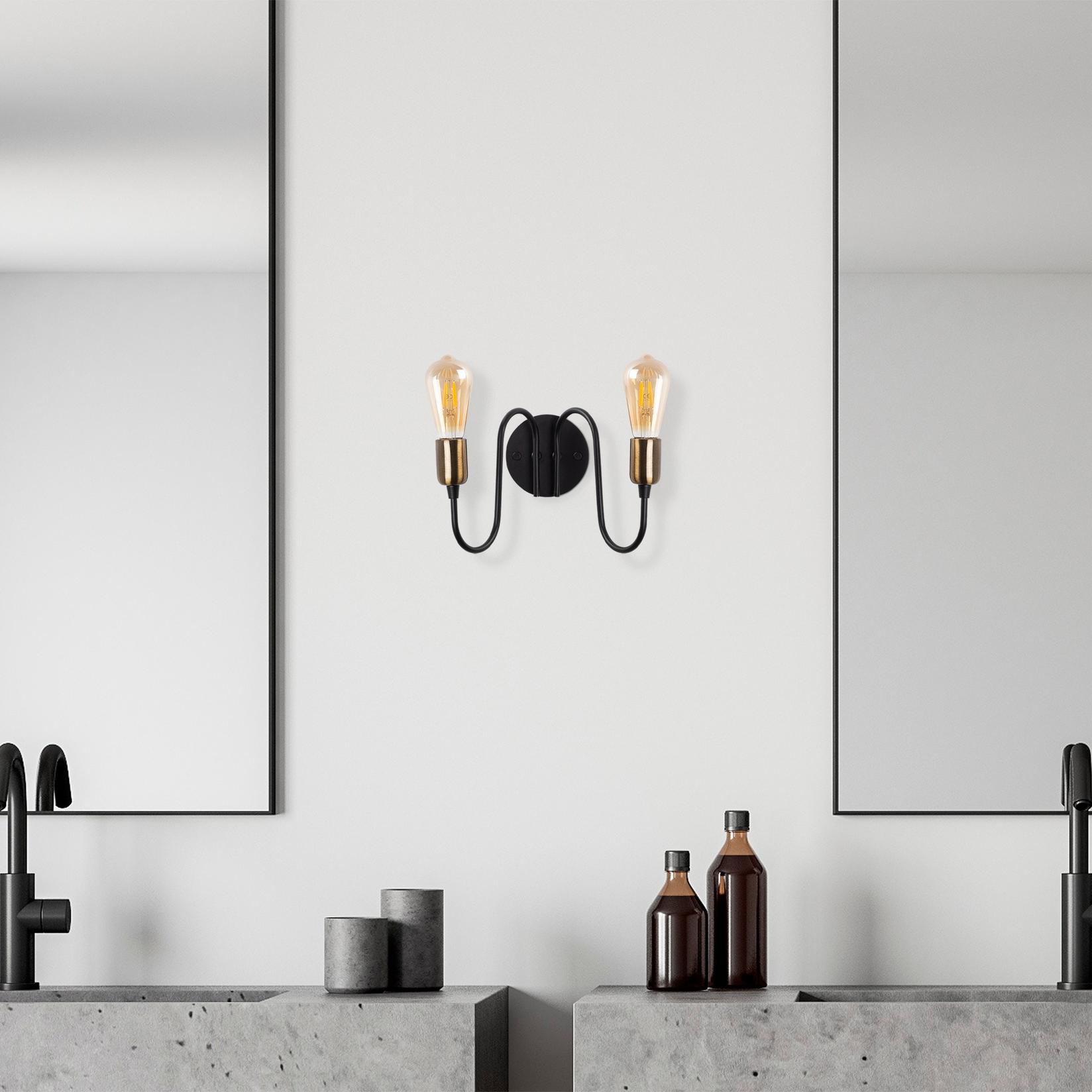 Opviq Zidna lampa 2 x E27 Max 40, Crno-Bronzana