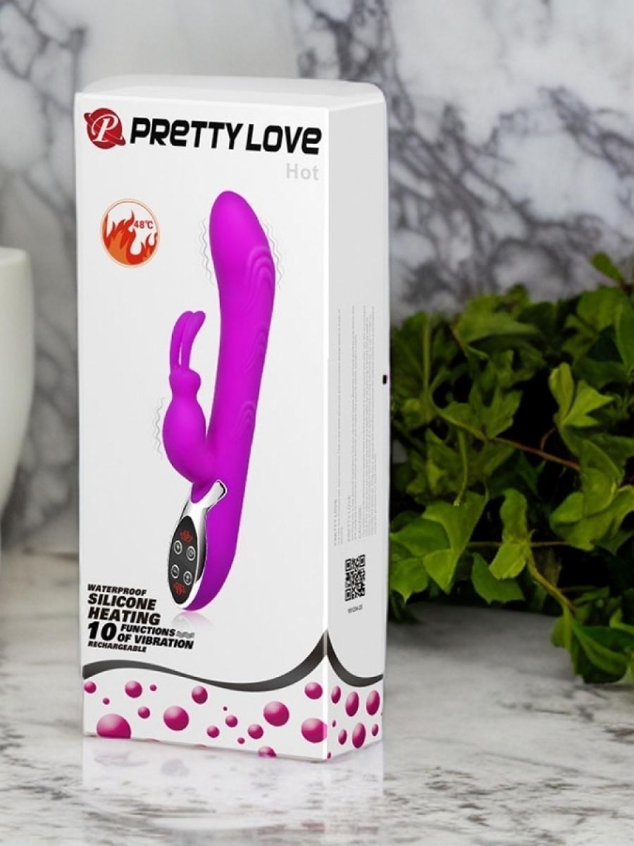 PRETTY LOVE Vibrator sa dodatkom za klitoris Hot, 10 funkcija, Ljubičasti