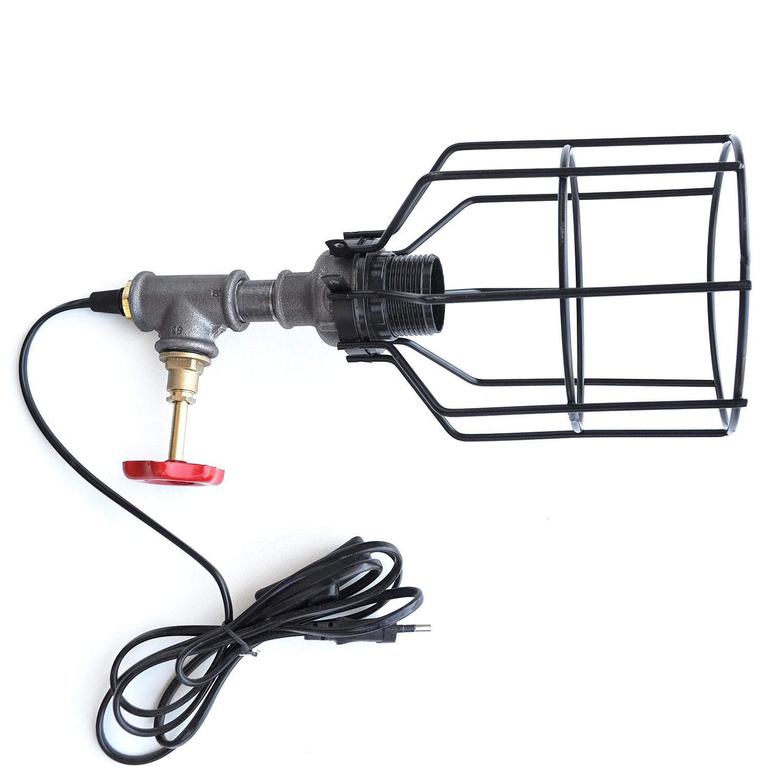 Opviq Stona lampa E27 Socket, Crno-Srebrna