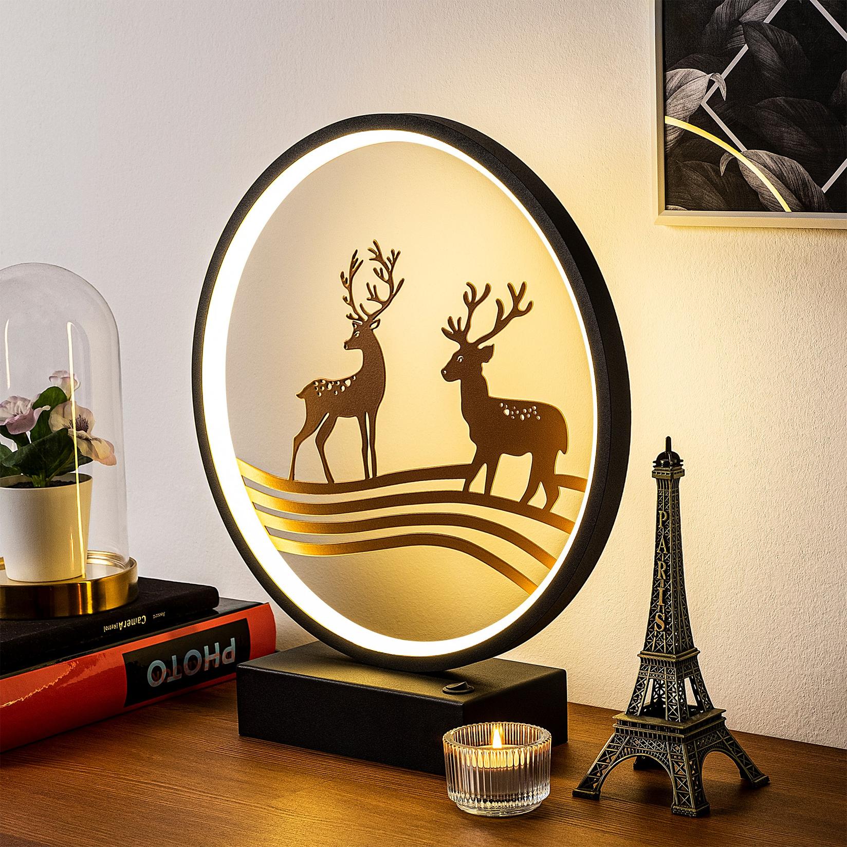 Opviq Stona lampa, Crno-Bakar