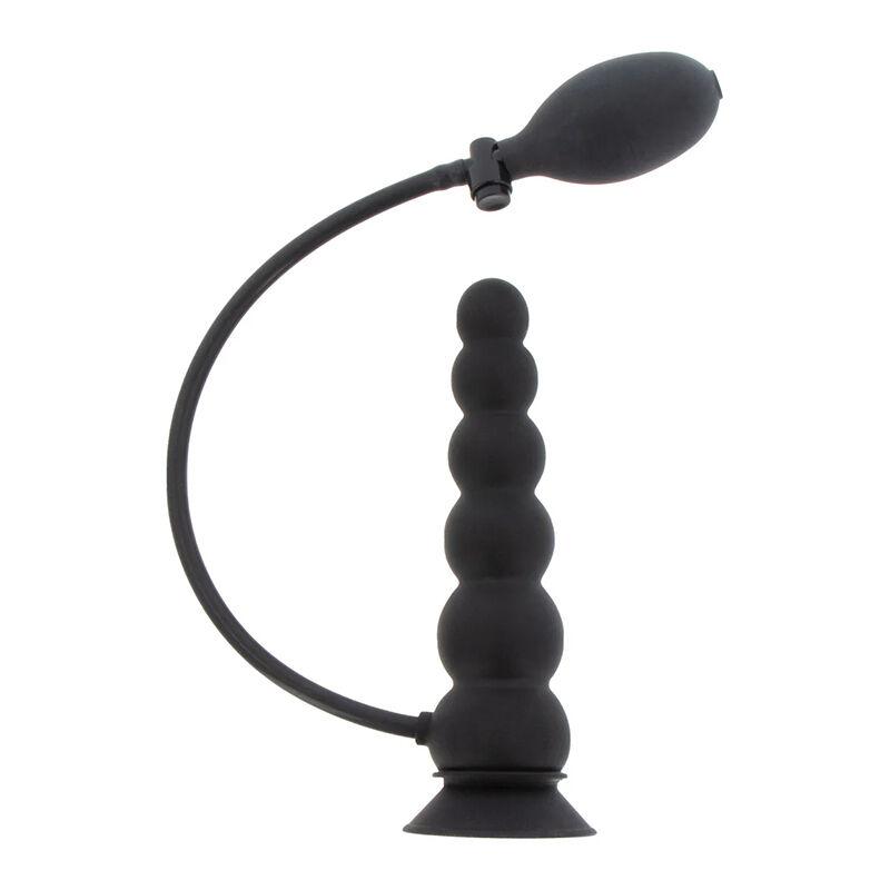 Dildo na naduvavanje Inflatable Suction Plug Expert 16856, 22.5cm, Crni