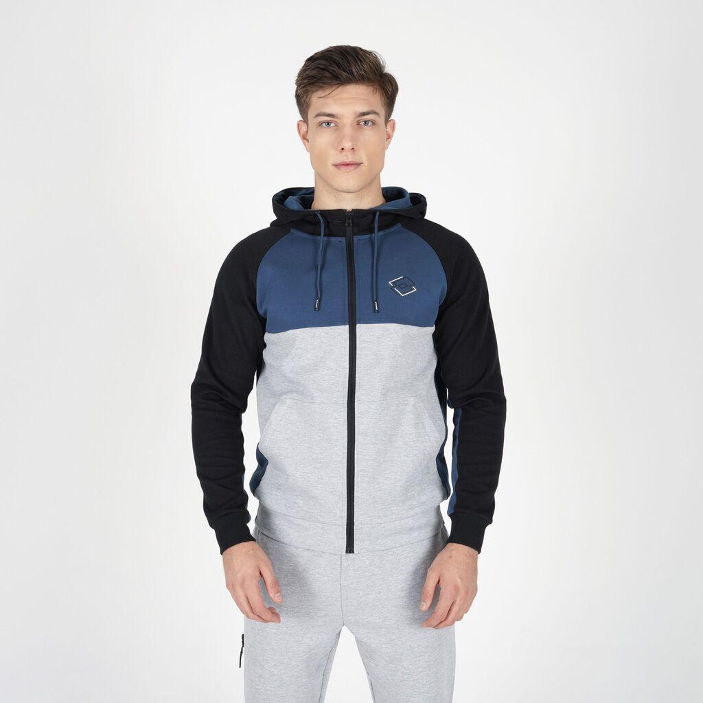 Lotto Muški duks Riga fz hoody, Sa kapuljačom, Sivo-plavi