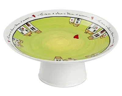 Egan Italy Postolje za kolače Le Casette, Belo-zeleno