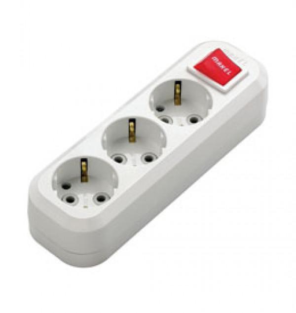 YU MAKEL Podsklop sa 3 utičnice i prekidačem MGP 211, Beli