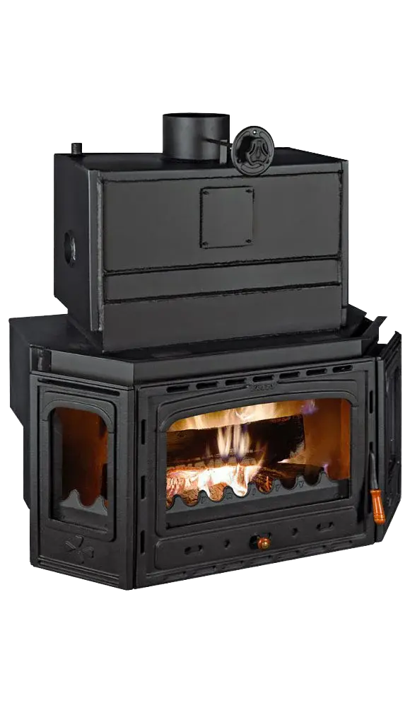 PRITY TCV35  Etažni kamin 40kW, Crni