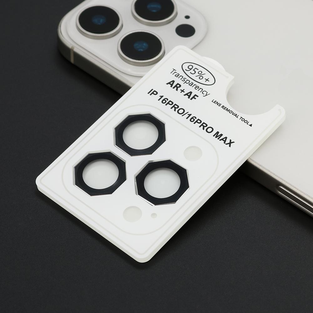 Zaštita za kameru Octagon za iPhone 16 Pro (6.3)/16 Pro Max (6.9), Crna