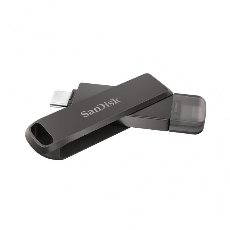 SanDisk USB flash memorija iXpand Drive Luxe za iPhone/iPad, 64GB, Crna