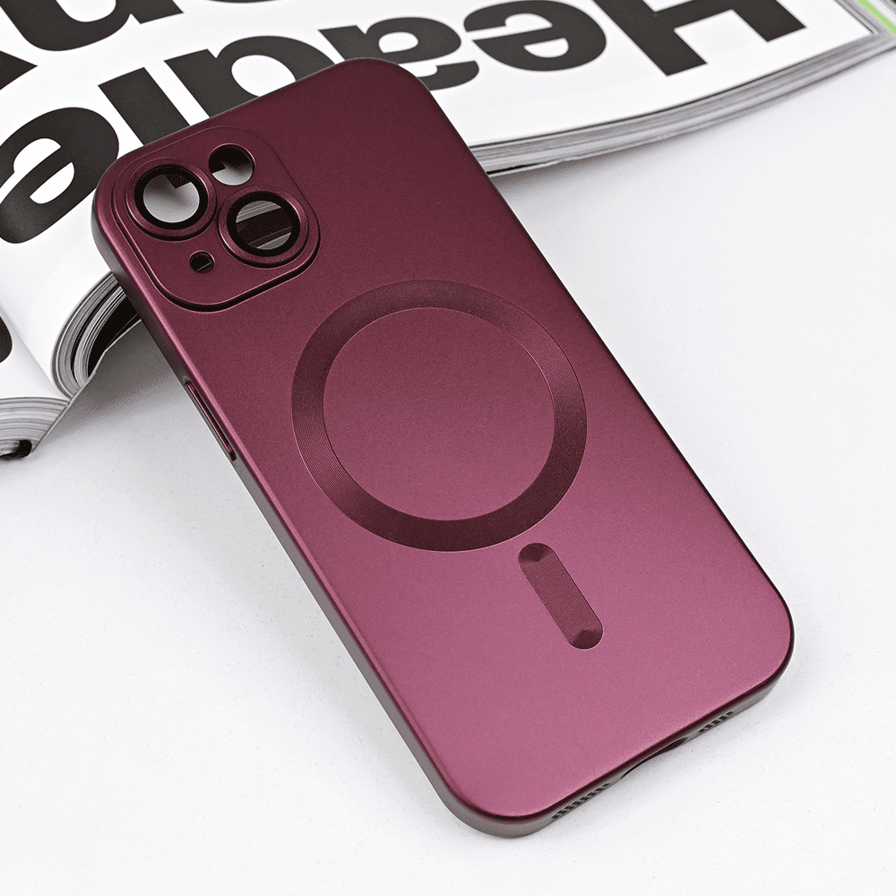 Maska za telefon Magsafe Chrome za iPhone 15 6.1, Bordo