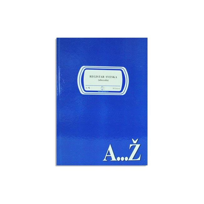 Registar sveska A5, Abeceda, Plava