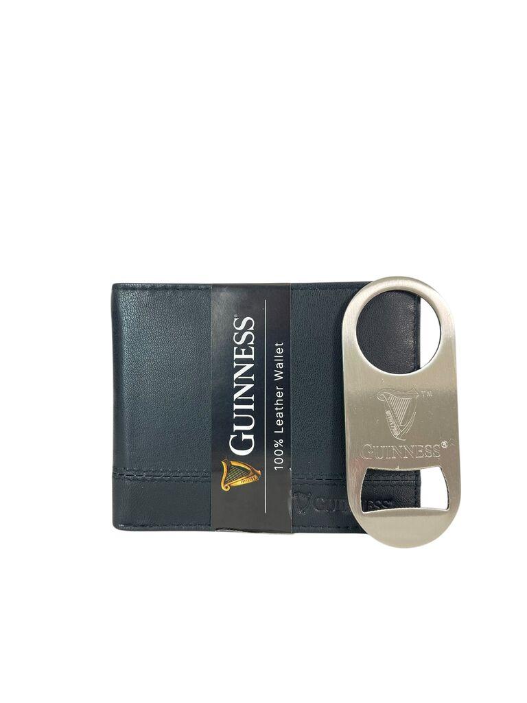 Guinness Muški set kožni novčanik i otvarač za flaše GS04, Crni
