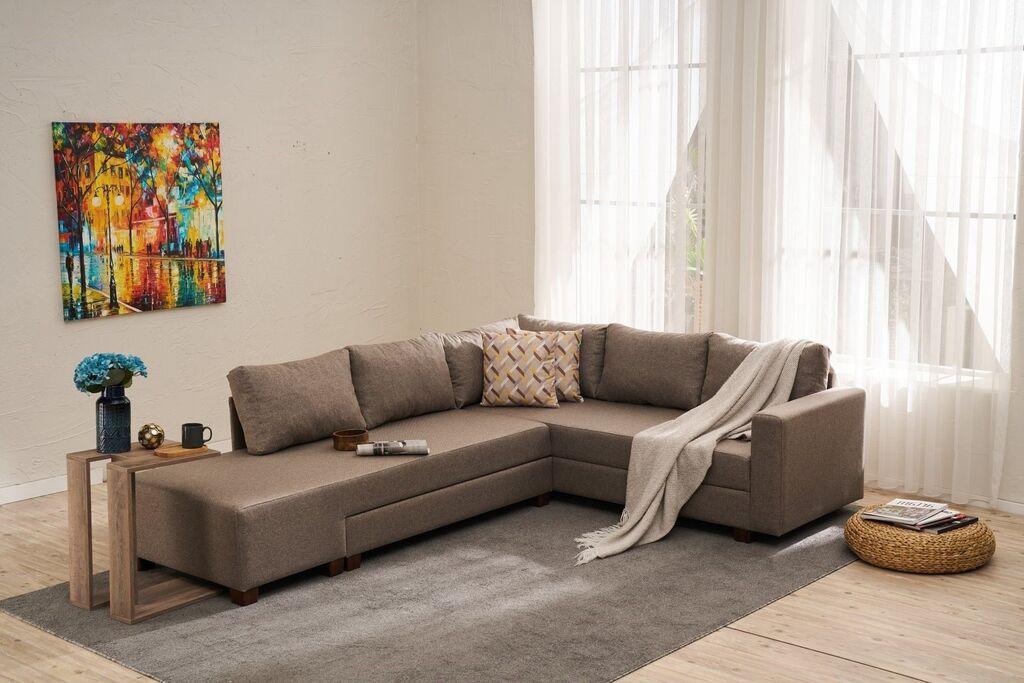 Atelier del Sofa Ugaona garnitura Aly Arzilla, 280 cm, Braon