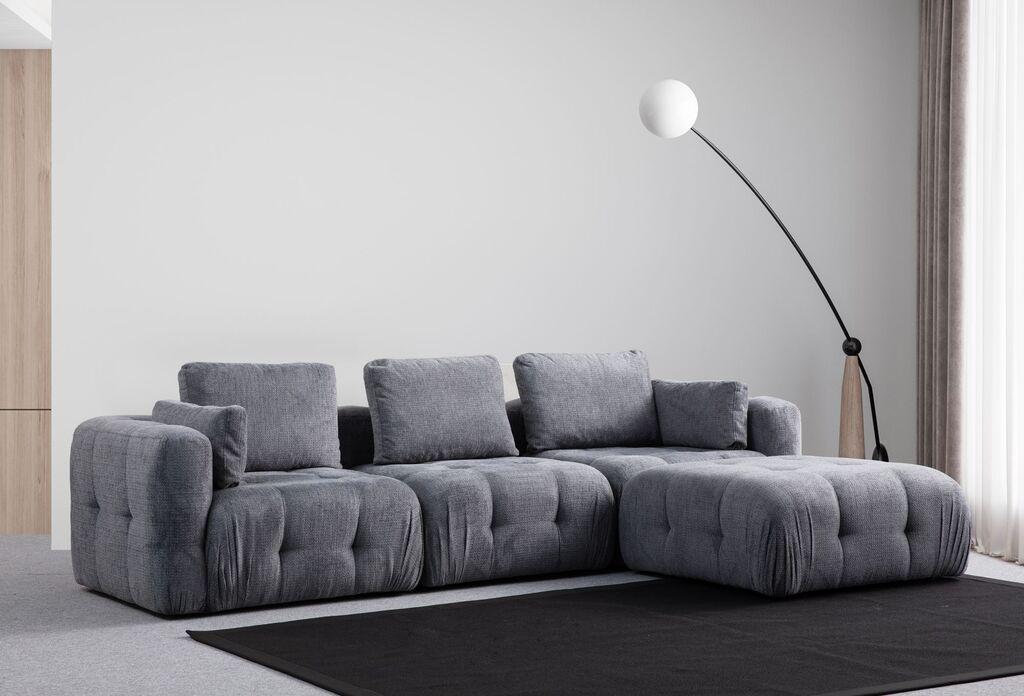 Atelier del Sofa Ugaona garnitura Amaris, 290x200 cm, Siva