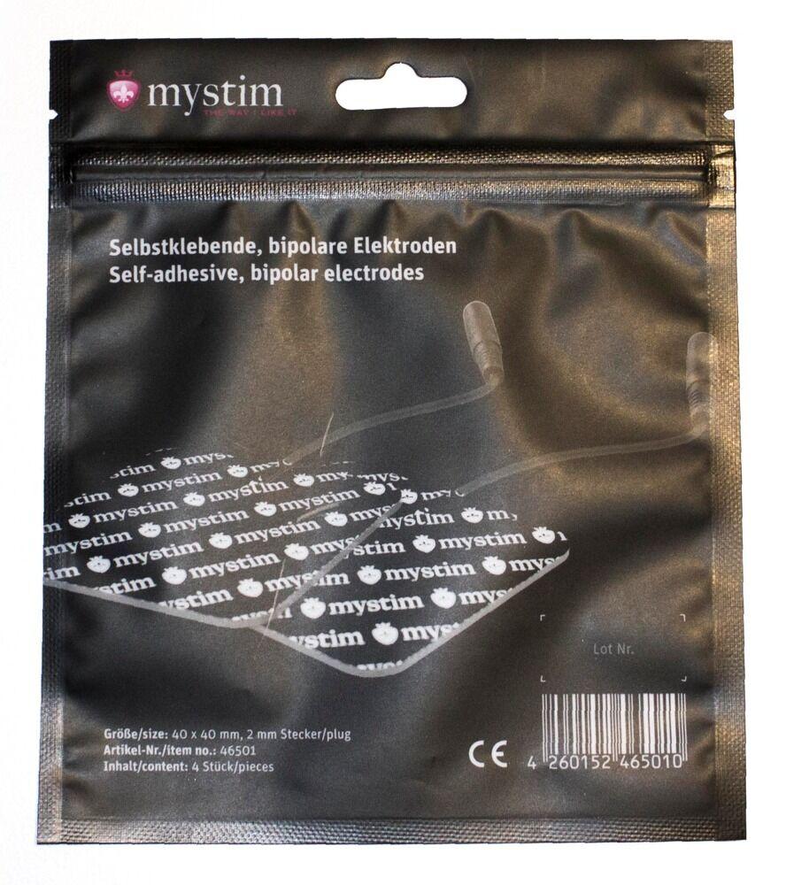 Mystim Elektrode, Samolepljive, 4x4cm, Crne