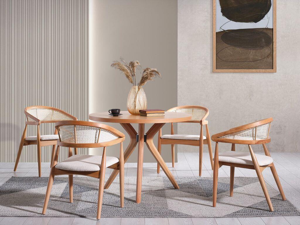 Hanah Home Trpezarijski sto Vegas, 100x100x75 cm, Smeđi