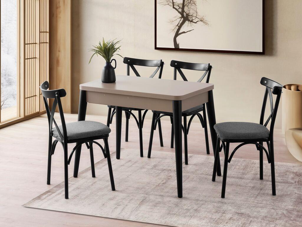 Hanah Home Trpezarijski sto na razvlačenje Dolunay-1285, 100-120 cm, Smeđi