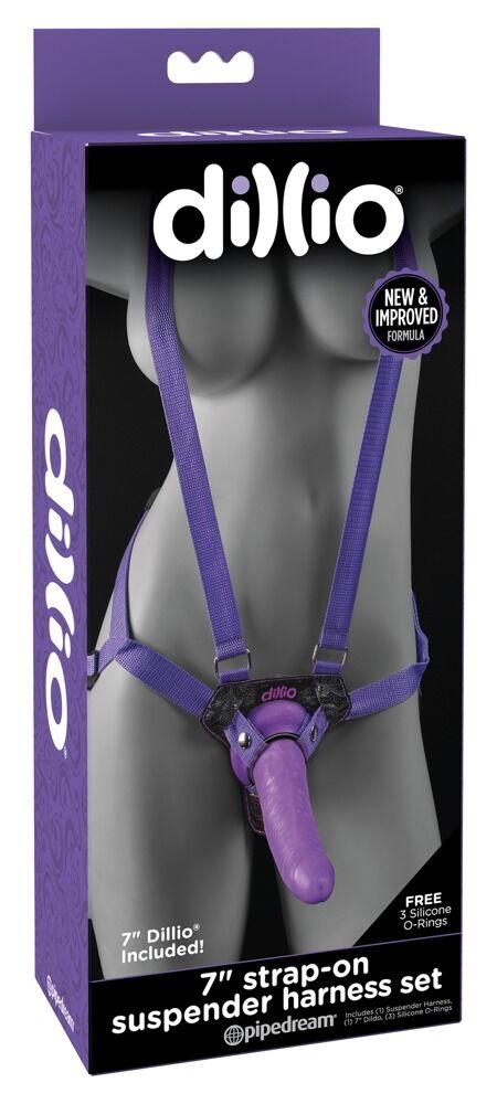 Dillio Strap-On sa dildom, 16.5cm, Ljubičasti
