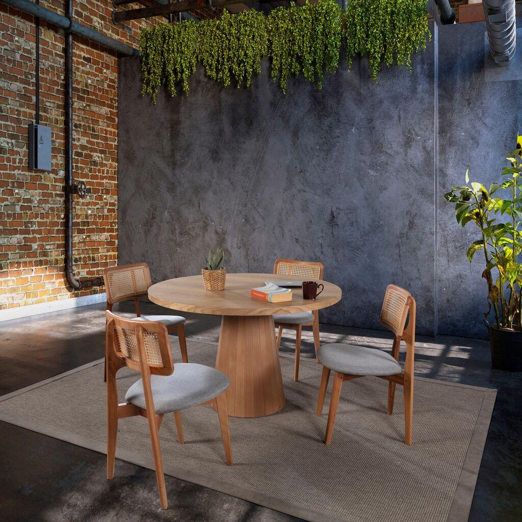 Hanah Home Trpezarijski sto i stolice Albero145, 100x75x100 cm, 4 stolice, Smeđi