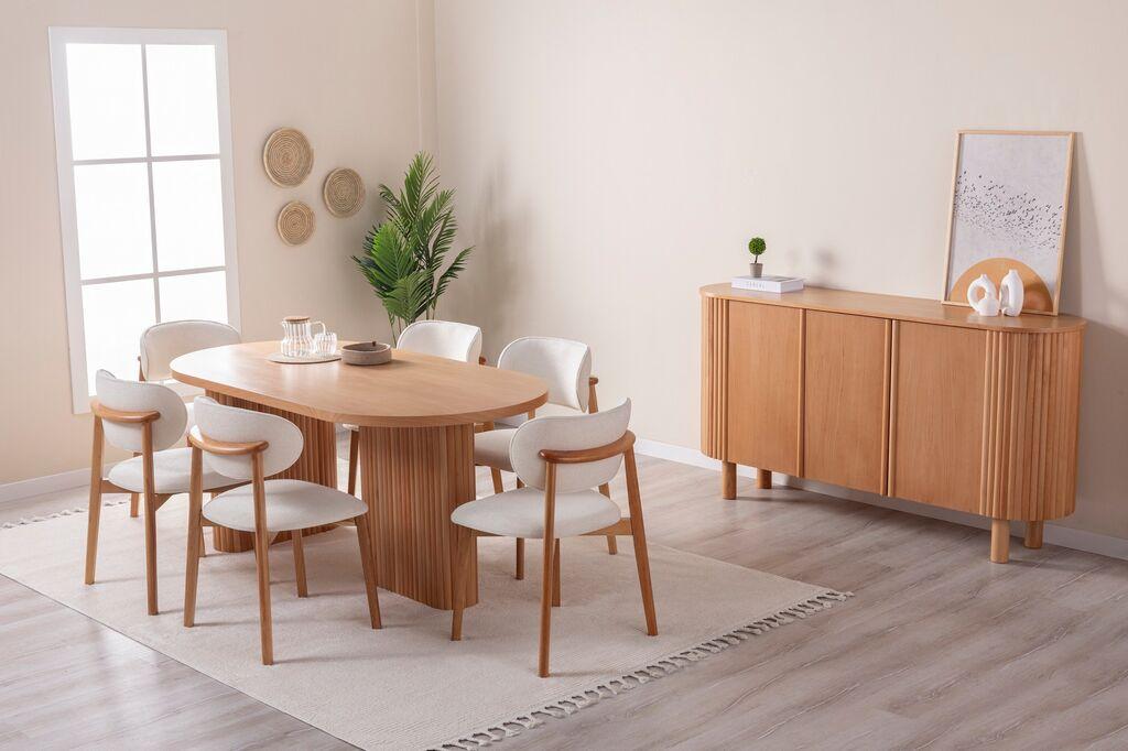 Hanah Home Trpezarijski sto Lugias, 180x90x75 cm, Smeđi