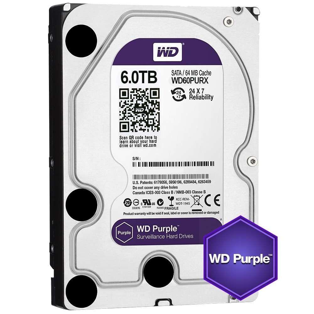 Western Digital Hard disk Purple WD60PURX-78, IntelliPower, 6TB, 3.5", SATA III , 64MB