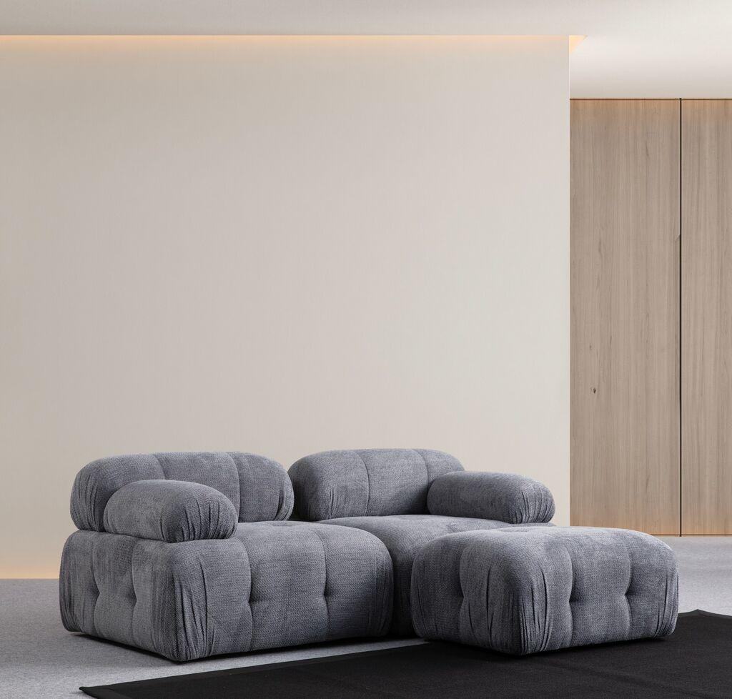 Atelier del Sofa Ugaona garnitura Petite, 190x160 cm, Siva
