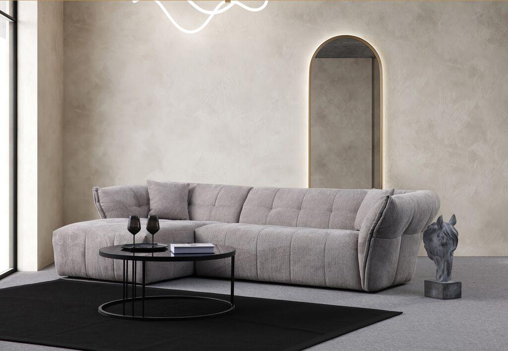 Atelier del Sofa Ugaona garnitura Boxer, 290x165 cm, Svetlo siva
