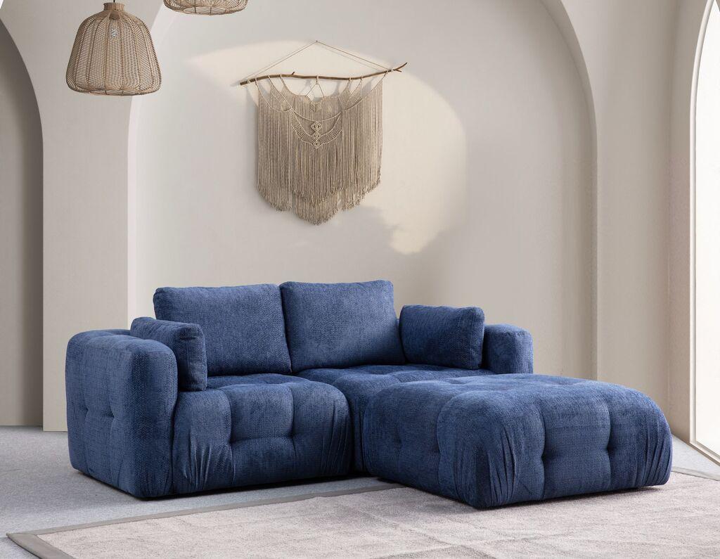 Atelier del Sofa Ugaona garnitura Amaris, 180 cmx120 cmx65 cm, Plava