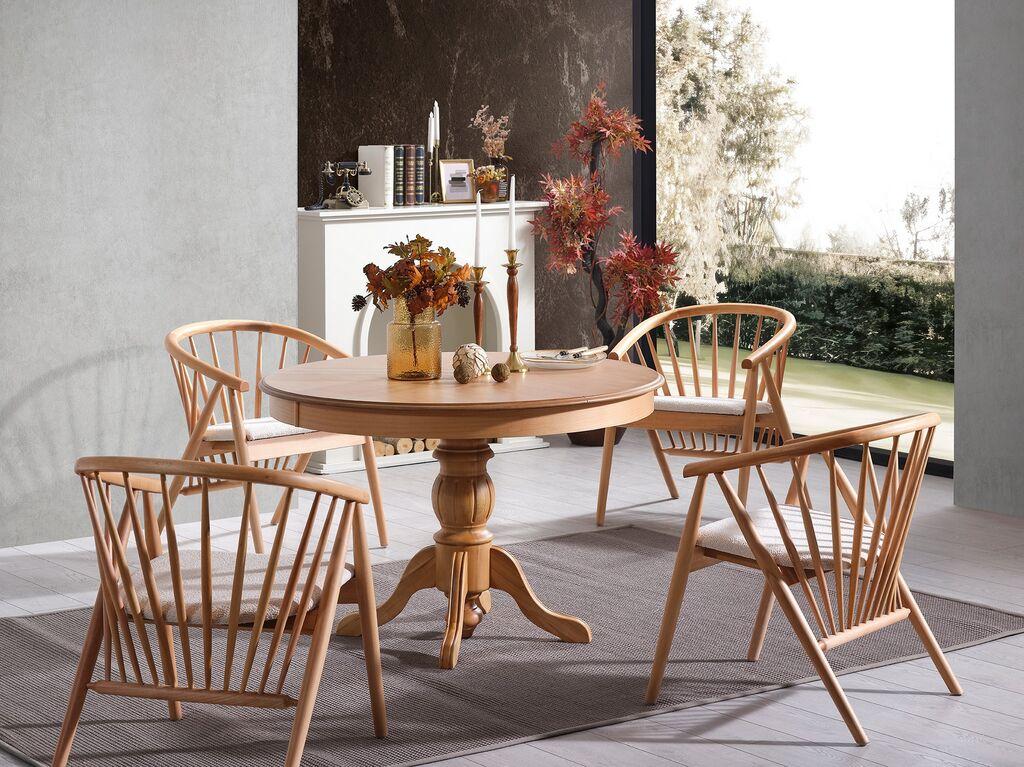 Hanah Home Trpezarijski sto na razvlačenje Eva, 118-158x75 cm, Smeđi