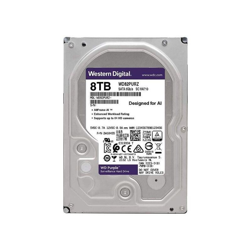 Western Digital Hard disk Purple WD40PURX-78, IntelliPower, 8TB, 3.5", SATA III , 256MB
