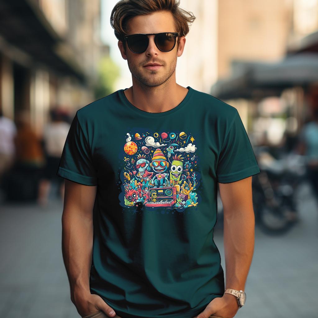 Camiseta Majica sa štampanim printom Cam 781, Muška, Petrolej