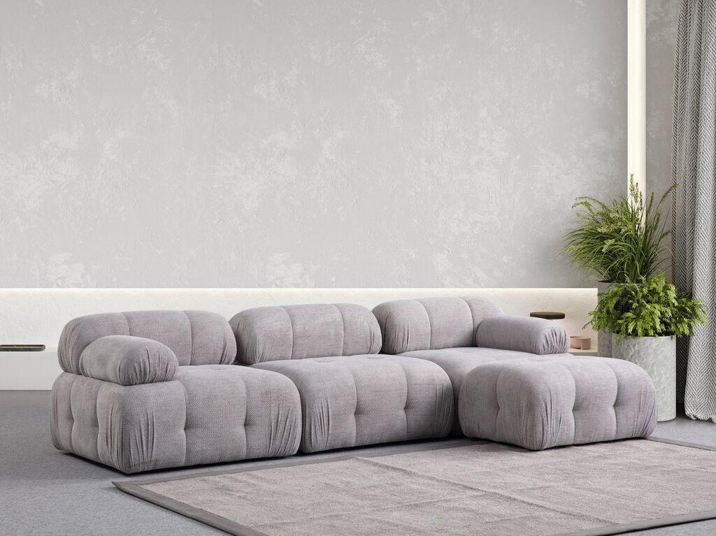 Atelier del Sofa Ugaona garnitura Petite, 290x160 cm, Svetlosiva