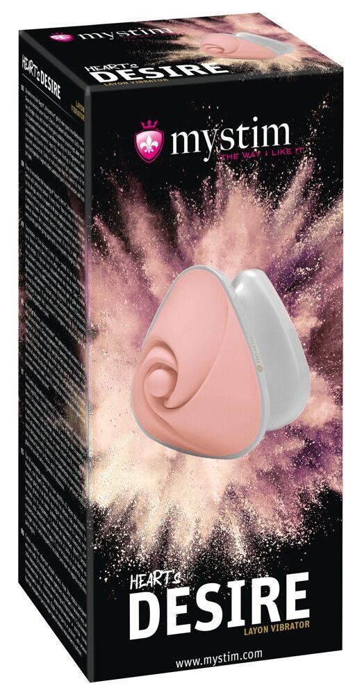 Mystim Vibrator Heart's Desire, 6.7cm, Belo-roze
