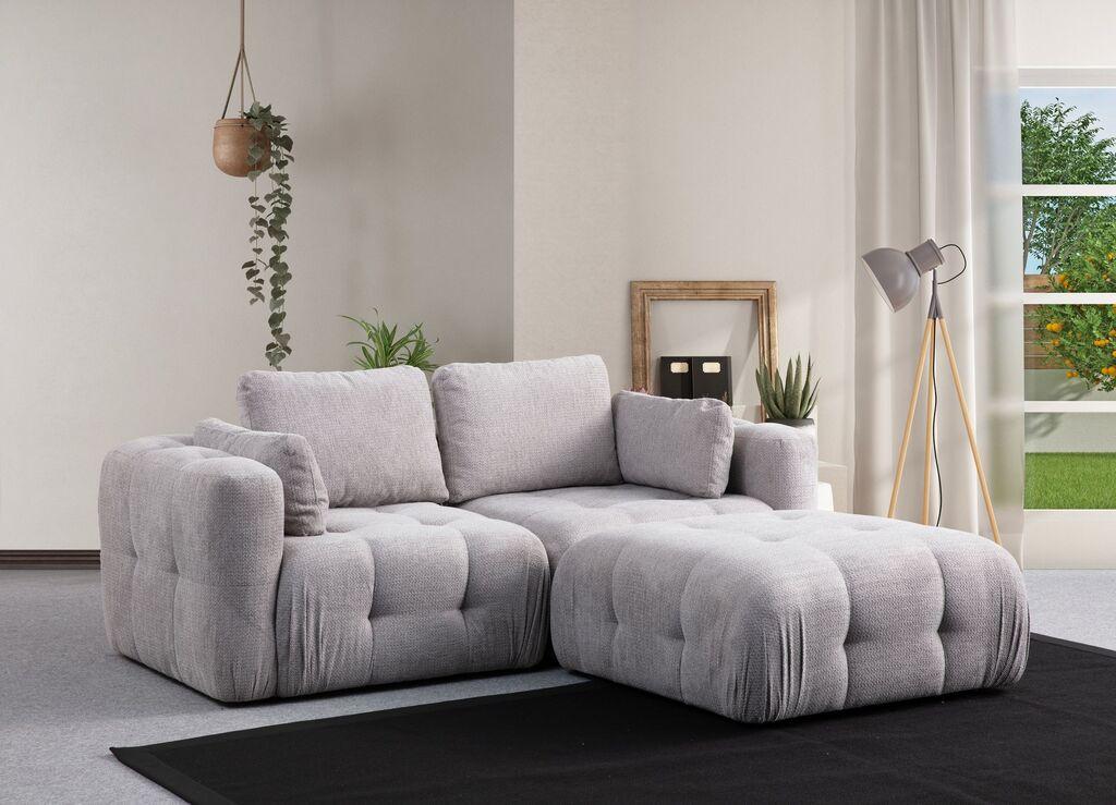 Atelier del Sofa Ugaona garnitura Amaris, 180x120x65 cm, Svetlosiva