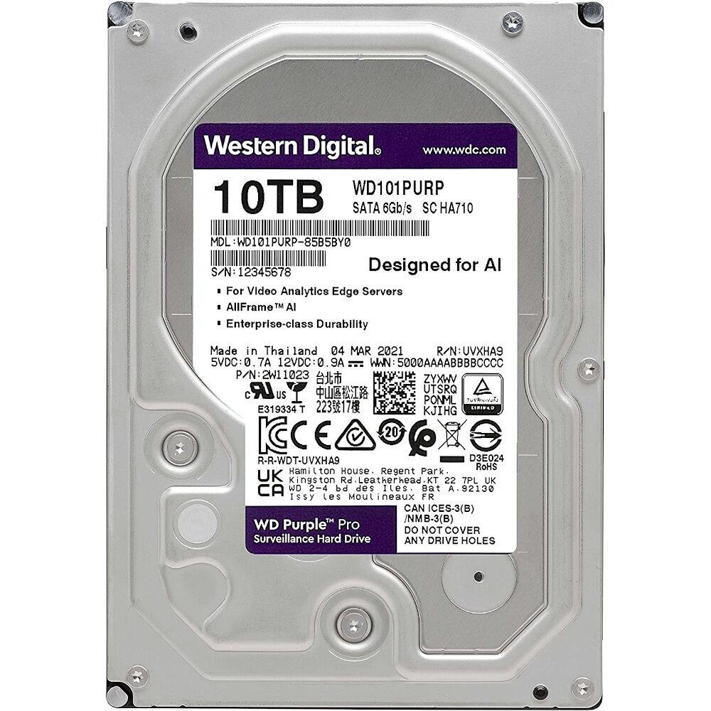 Western Digital Hard disk Purple Pro WD101PURP, IntelliPower, 10TB, 3.5", SATA III , 256MB