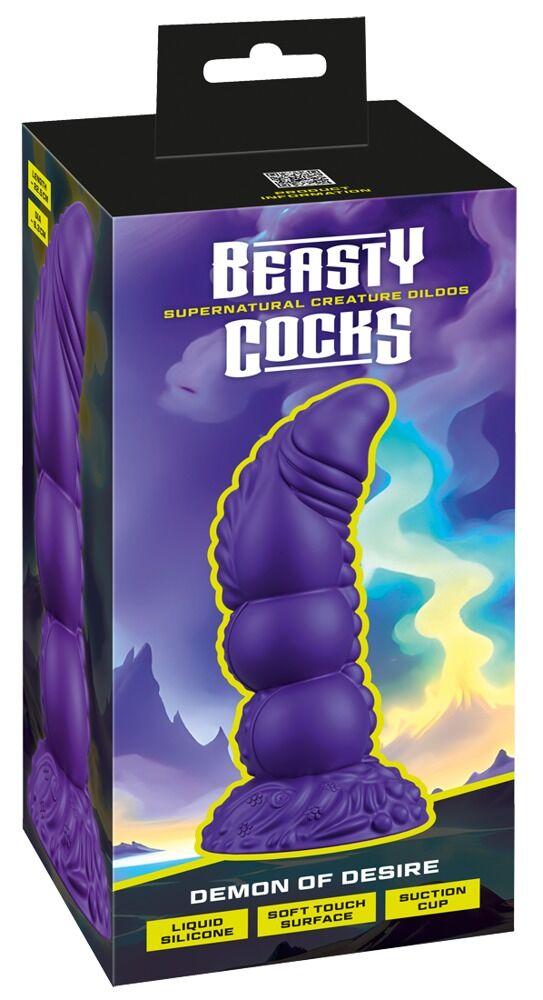Beasty Cocks Dildo Demon of Desire, 22.5cm, Ljubičasti