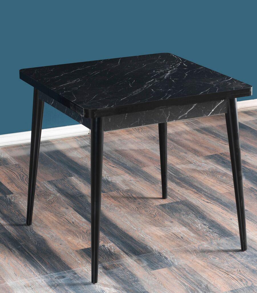 Hanah Home Trpezarijski sto Flora Bendir, 80x76.5 cm, Crni