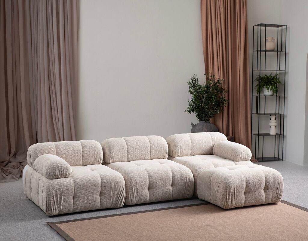 Atelier del Sofa Ugaona garnitura Petite, 290x160 cm, Krem