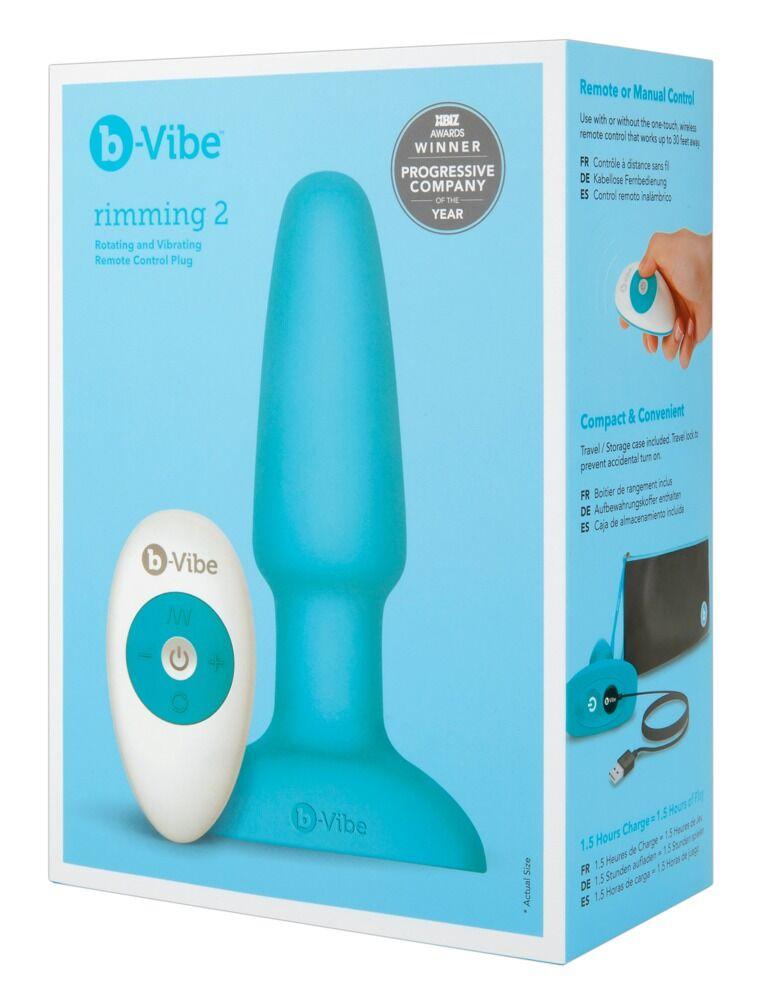 B-Vibe Analna kupa Rimming 2, Rotirajuća, 15cm, Plava