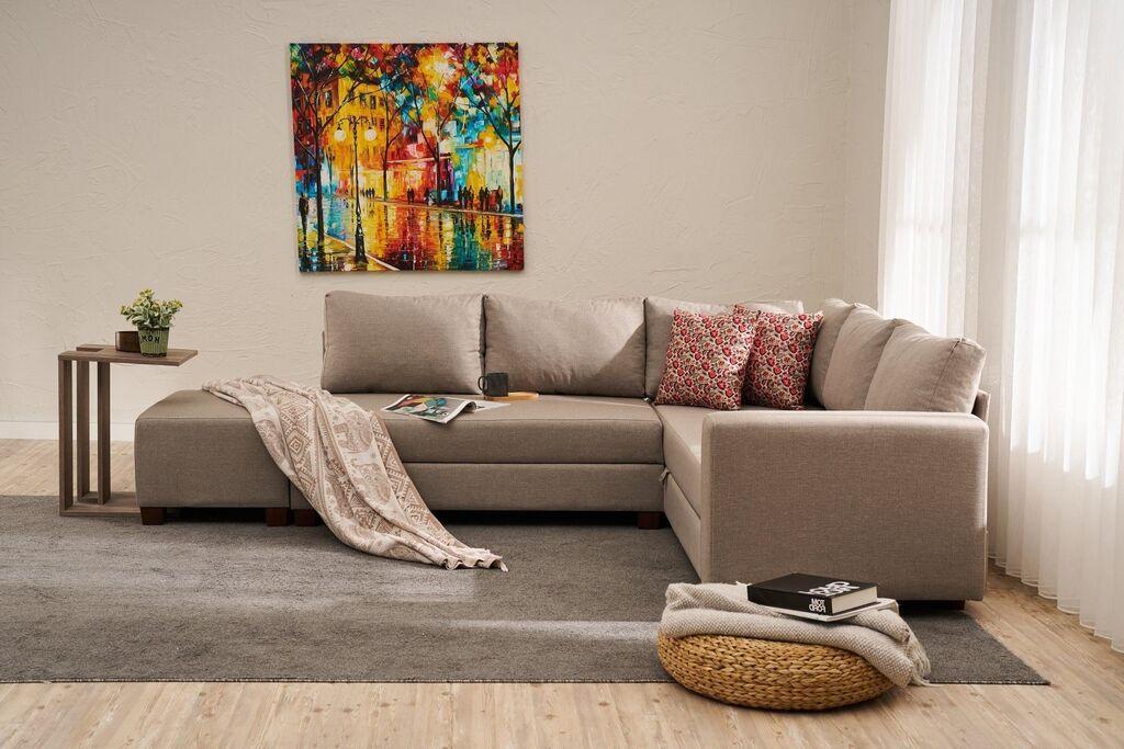 Atelier del Sofa Ugaona garnitura Aly, 280 cm, Bež