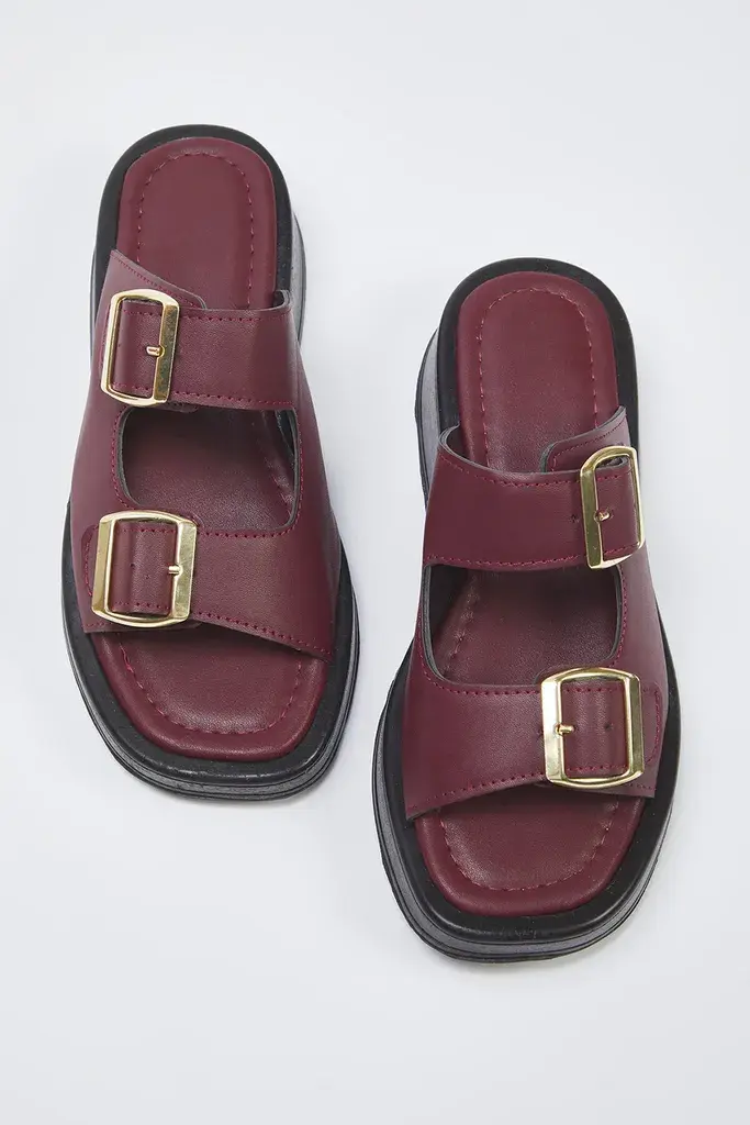 Trendyol Shoes Ženske papuče Takss25Te00044, Bordo