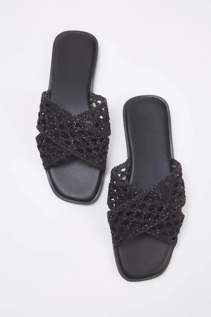 Trendyol Shoes Ženske papuče Takss25Te00059, Crne