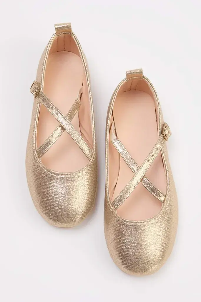 Trendyol Shoes Dečije baletanke Takss26Be00014, Zlatne