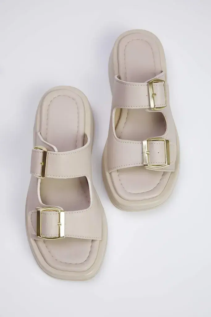 Trendyol Shoes Ženske papuče Takss25Te00044, Bež