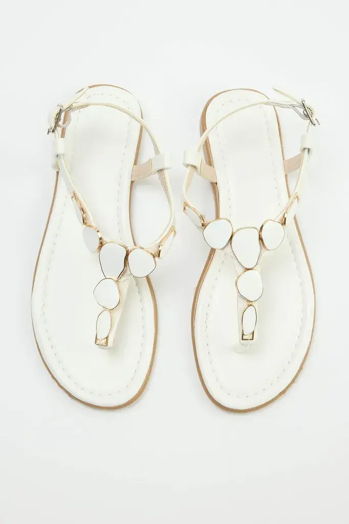 Trendyol Shoes Ženske sandale Takss26Sd00015, Bele